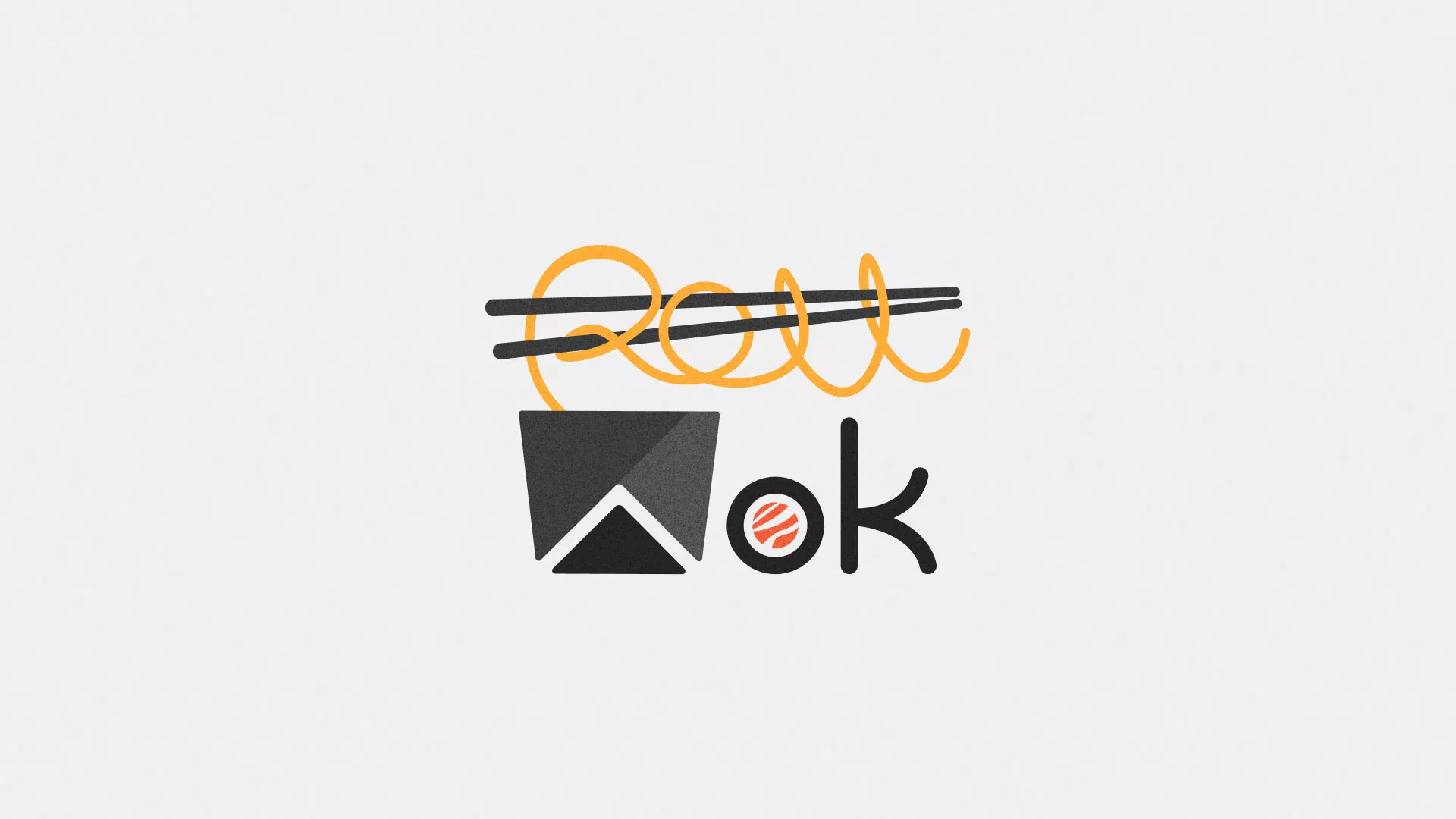 Разработка логотипа суши-бара «Roll Wok Club» в Тейково